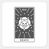 Death Tarot Kaart | Vierkante Sticker (Voorkant)