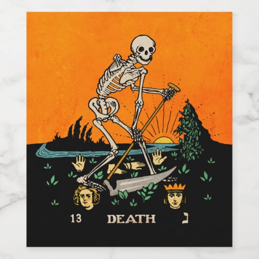 Death Tarot Wijn Etiket (Enkel label)