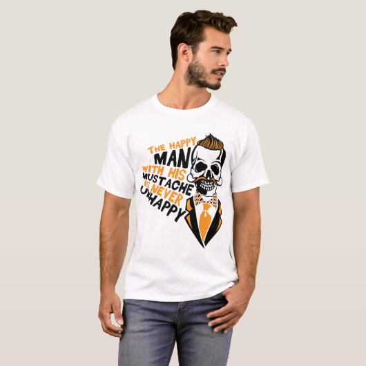 Death Tate of hipster cithappy barbu T-shirt (Voorkant volledig)