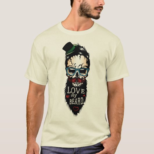 Death Tate of hipster citlove my beard humour T-shirt (Voorkant)