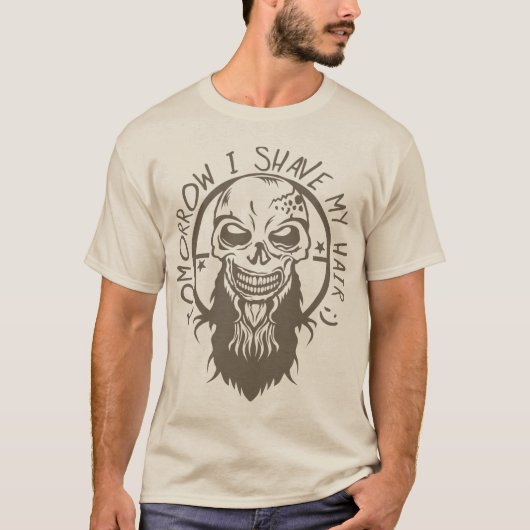 Death Tate of hipster citshave hair barbe bar T-shirt (Voorkant)
