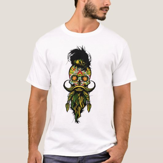 Death Tate of hipster crane skull bbe moust T-shirt (Voorkant)