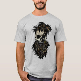 Death Tate of skull hipster barbu neusring T-shirt