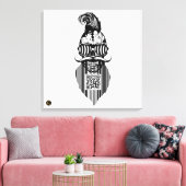 Death-teken QR G-Skulls barcode met baard 2 Canvas Afdruk (Insitu (Woonkamer))
