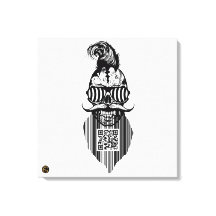 Death-teken QR G-Skulls barcode met baard 2