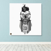 Death-teken QR G-Skulls barcode met baard 3 Canvas Afdruk (Insitu (Houten vloer))