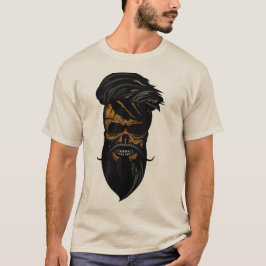 Death-tete skull crane hipster barbu moustache b t-shirt
