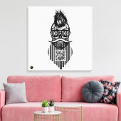 Death Theory Bar-code QR G-Skulls met baard 7 Canvas Afdruk (Insitu (Woonkamer))