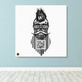 Death Theory Bar-code QR G-Skulls met baard 7 Canvas Afdruk (Insitu (Houten vloer))
