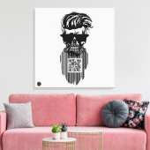 Death Theory Bar-code QR G-Skulls met baard 9 Canvas Afdruk (Insitu (Woonkamer))