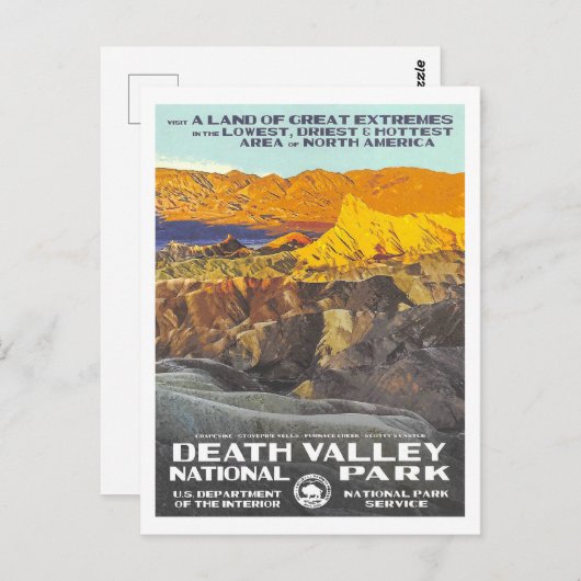 Death Valley Briefkaart (Voorkant / Achterkant)