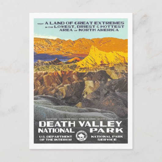 Death Valley Briefkaart (Voorkant)