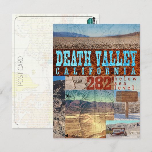 Death Valley, CA: 282' onder Zee - Briefkaart (Voorkant / Achterkant)