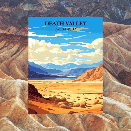 Death Valley. California Retro Vintage Briefkaart