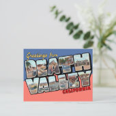 Death Valley, Californië - Briefkaart met grote le (Staand voorkant)