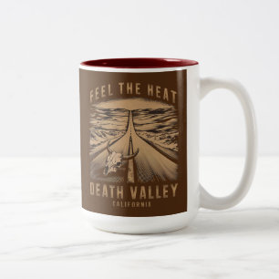 Death Valley Californië Voel de Hitte Tweekleurige Koffiemok