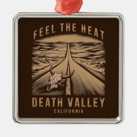 Death Valley Californië voelt de hitte Metalen Ornament (Voorkant)