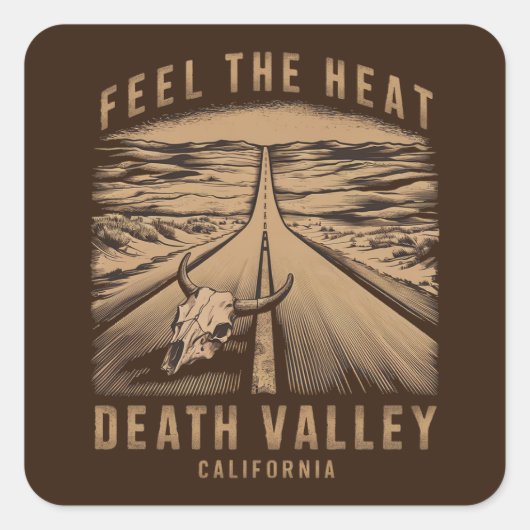 Death Valley Californië voelt de hitte Vierkante Sticker (Voorkant)