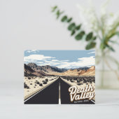 Death Valley Highway Desert Art Briefkaart (Staand voorkant)