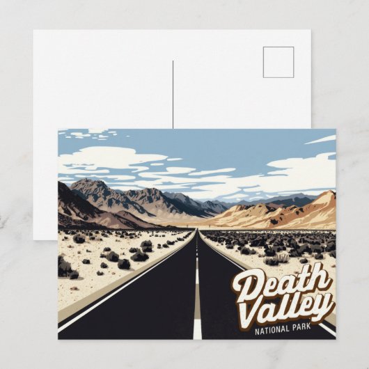 Death Valley Highway Desert Art Briefkaart (Voorkant / Achterkant)