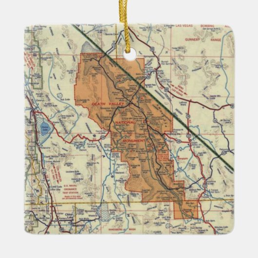 Death Valley  Map Keramisch Ornament (Voorkant)