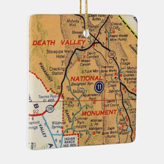 Death Valley  Map Keramisch Ornament (Rechts)