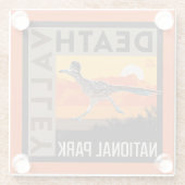 Death Valley Nationaal Park | Roadrunner Glazen Onderzetter (Achterkant)