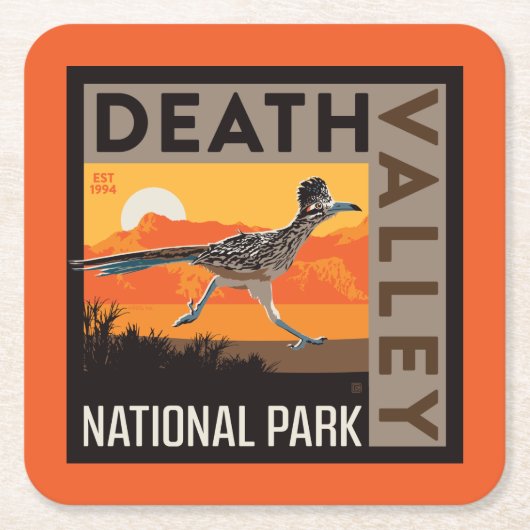 Death Valley Nationaal Park | Roadrunner Kartonnen Onderzetters (Voorkant)