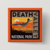 Death Valley Nationaal Park | Roadrunner Vierkante Button 5,1 Cm (Voorkant)