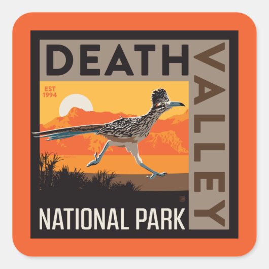 Death Valley Nationaal Park | Roadrunner Vierkante Sticker (Voorkant)