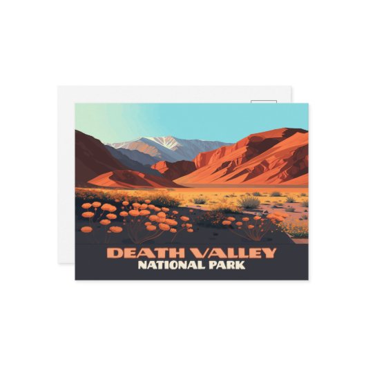 Death Valley National Park California Klaprozen Briefkaart (Voorkant / Achterkant in situ)