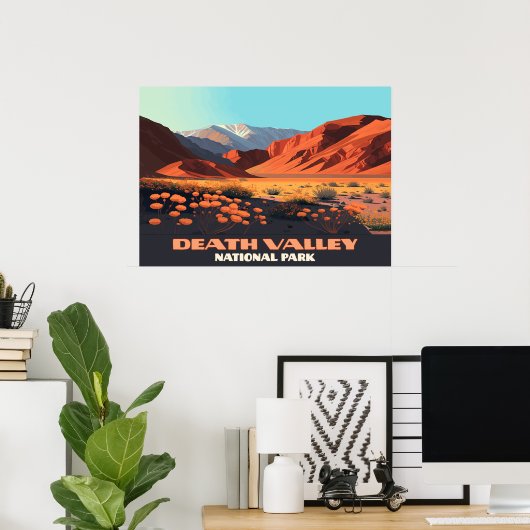 Death Valley National Park California Poppies Poster (Thuiskantoor)