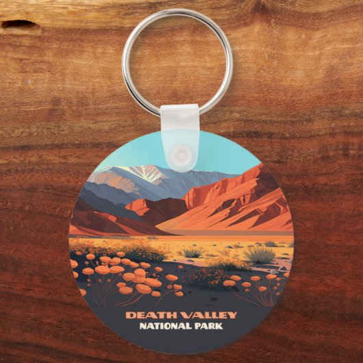 Death Valley National Park California Poppies Sleutelhanger (Voorkant)