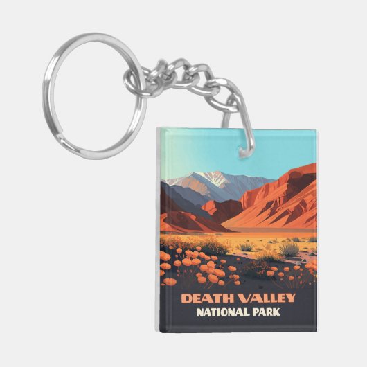Death Valley National Park California Poppies Sleutelhanger (Voorkant Links)