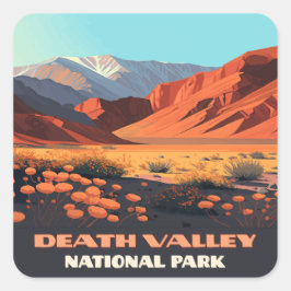 Death Valley National Park California Poppies Vierkante Sticker