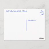 Death Valley National Park, Californië - VS Briefkaart (Achterkant)