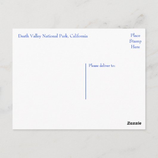 Death Valley National Park, Californië - VS Briefkaart (Achterkant)