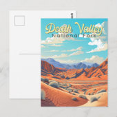 Death Valley National Park Illustratie Retro Briefkaart (Voorkant / Achterkant)