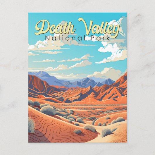 Death Valley National Park Illustratie Retro Briefkaart (Voorkant)