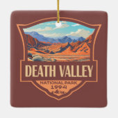 Death Valley National Park Illustratie Retro Keramisch Ornament (Achterkant)