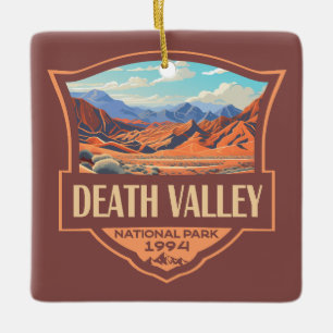 Death Valley National Park Illustratie Retro Keramisch Ornament