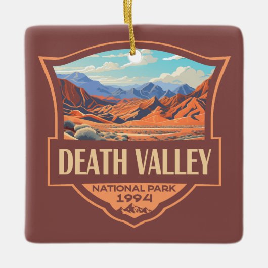 Death Valley National Park Illustratie Retro Keramisch Ornament (Voorkant)