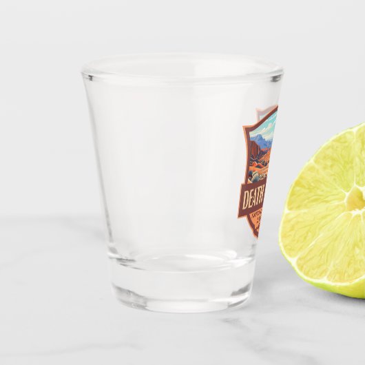 Death Valley National Park Illustratie Retro Shot Glas (Links)