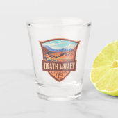 Death Valley National Park Illustratie Retro Shot Glas (Voorkant)