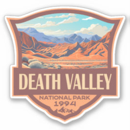 Death Valley National Park Illustratie Retro Sticker