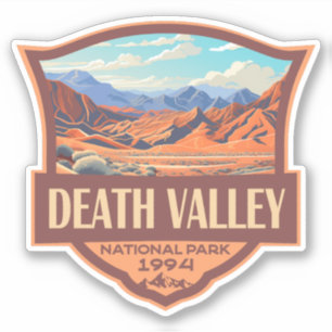 Death Valley National Park Illustratie Retro Sticker