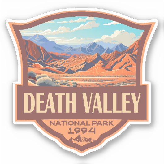 Death Valley National Park Illustratie Retro Sticker (Voorkant)