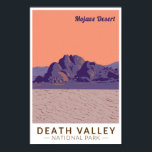 Death Valley National Park Mojave Woestijn Reizen Poster<br><div class="desc">Het vectorkunstontwerp van de Dood Valley. Het park staat bekend om Titus Canyon,  met een spookstad en kleurrijke rotsen,  en de zoutflats van het Badwater Basin,  het laagste punt van Noord-Amerika.</div>