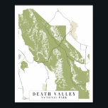 Death Valley National Park Retro Street Map Poster<br><div class="desc">Death Valley National Park Retro Street Map</div>