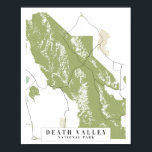 Death Valley National Park Retro Street Map Poster<br><div class="desc">Death Valley National Park Retro Street Map</div>